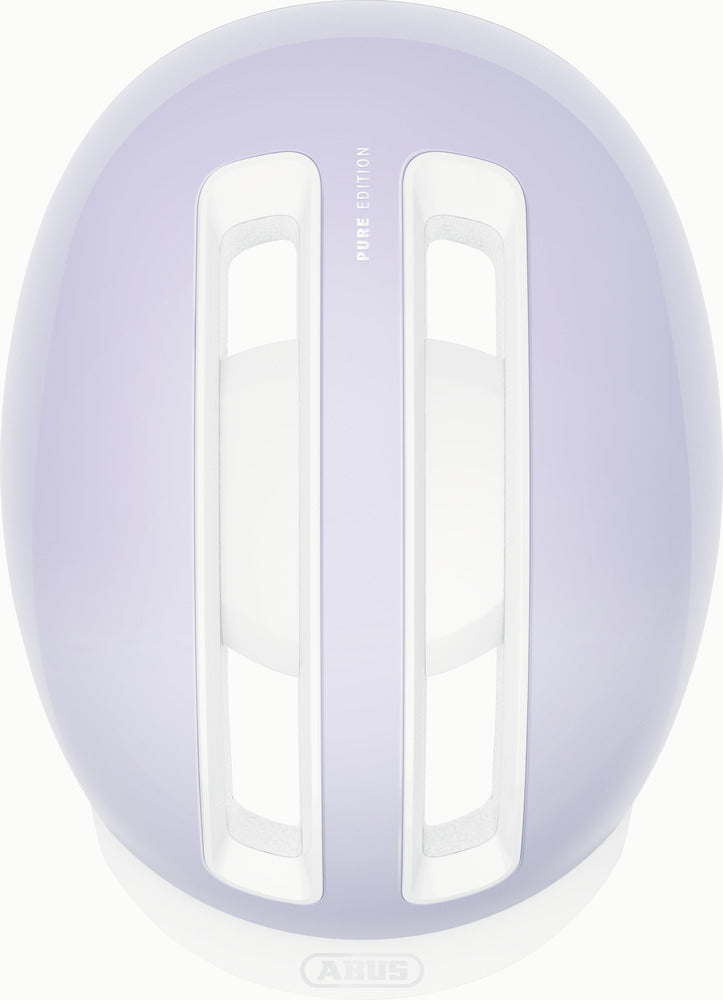 abus hud-y pure lavender. Lilla cykelhjelm med aftagelig LED lygte bagpå