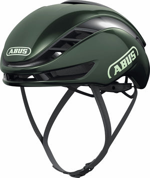 Abus Gamechanger 2.0 Moss Green. Mørkegrøn aerohjelm til tri og landevej