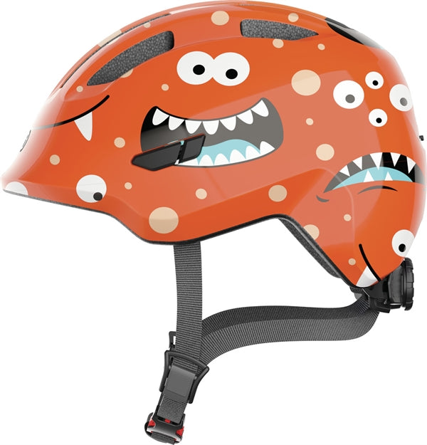 Abus Smiley 3.0 Orange Monster. Orange cykelhjelm til baby og småbørn