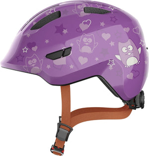 Abus Smiley 3.0 Purple Star | lilla cykelhjelm til baby og små børn