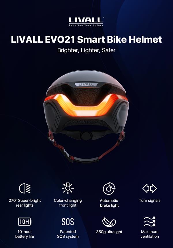 Livall Evo 21 | smart cykelhjelm LED lys