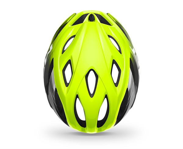 Met Idolo Cykelhjelm Fluo Yellow Black Glossy LED Lys